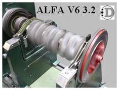 Description : Description : Description : Equilibrage de vilebrequins en V de moteur Alfa par Dynamequil
